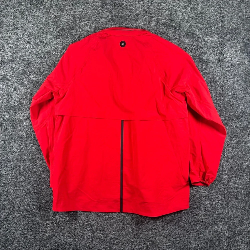 Outerknown Apex Series Jacket Mens L Red Full Zip Water Repellent Company Logo